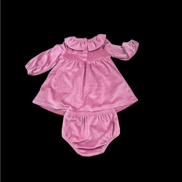 Nordstrom Baby Girl Pink Velour  Dress sz 9m (k212 - Picture 3 of 4
